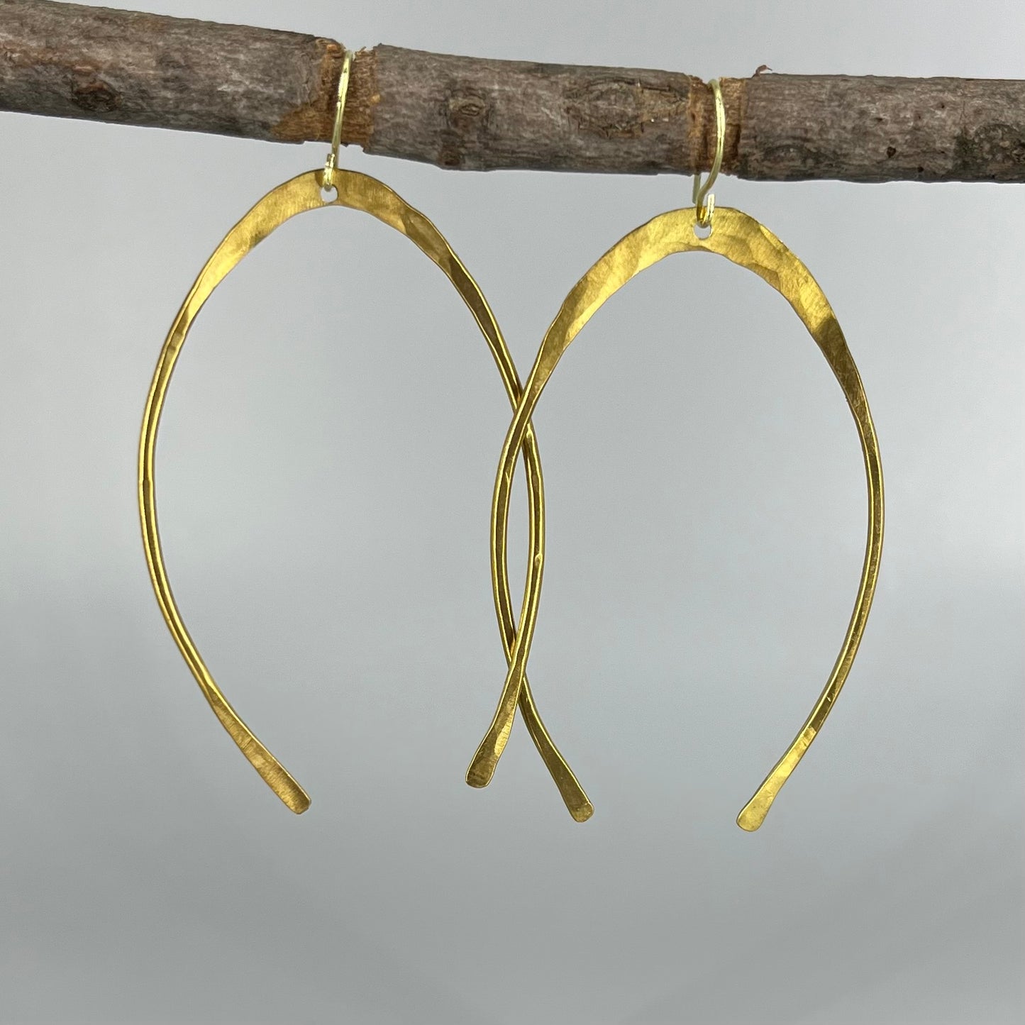 Brass Wishbone Earrings